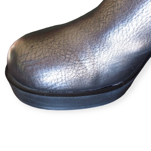 Perla Formentini Nucleo Leather Boots In Gunmetal - Picture 8 of 11